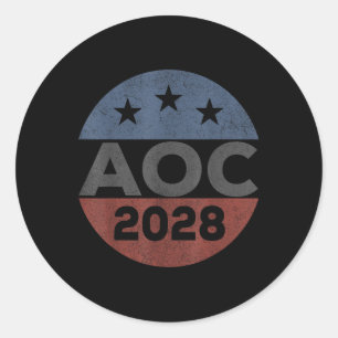 Alexandria 2028, Retro A.ocasio Cortez For Preside Classic Round Sticker
