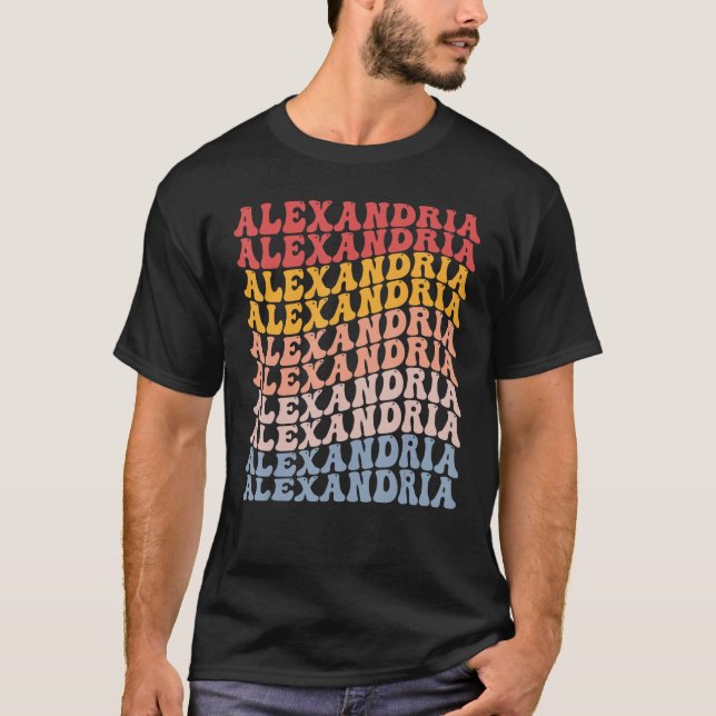 Alexandria City Groovy Retro T-Shirt (Front)