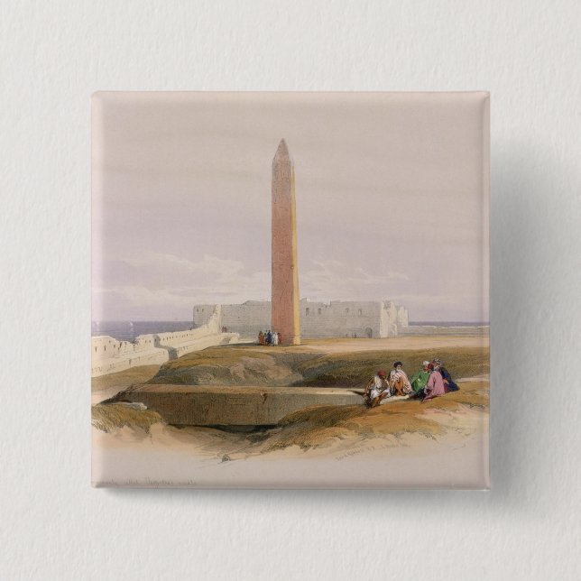 Alexandria, commonly called Cleopatra's 2 Inch Square Button (Front)