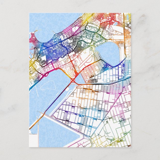 Alexandria Egypt City Map Postcard (Front)