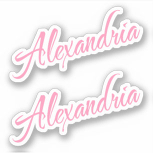 Alexandria Nom décoratif en rose x2 Sticker