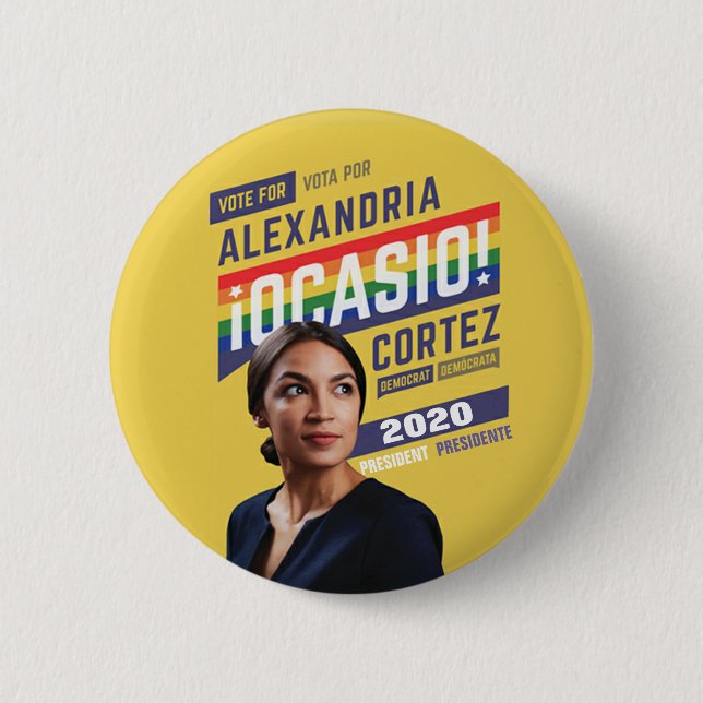 Alexandria Ocasio Cortez 2020 2 Inch Round Button (Front)