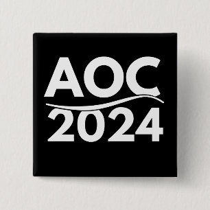 alexandria ocasio cortez 2024, aoc 2024, aoc butto 2 inch square button