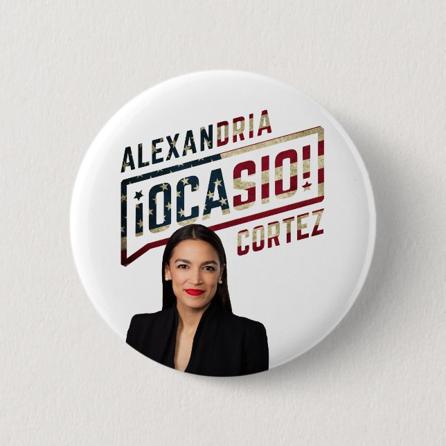 Alexandria Ocasio-Cortez 2 Inch Round Button (Front)