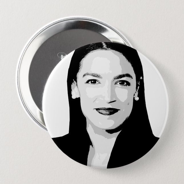 Alexandria Ocasio-Cortez 4 Inch Round Button (Front & Back)