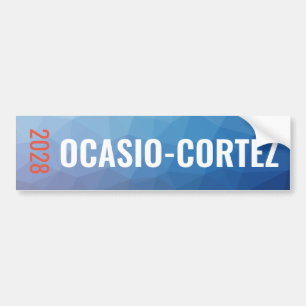 Alexandria Ocasio-Cortez Blue Geometric Bumper Sticker