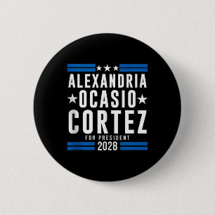 Alexandria Ocasio Cortez For President 2028, Aoc 2 Inch Round Button