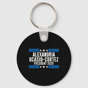Alexandria Ocasio Cortez For President 2028, Aoc 2 Keychain