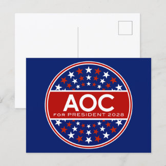 Alexandria Ocasio-Cortez for President 2028 Postcard