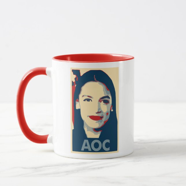Alexandria Ocasio Cortez Poster Political Parody Mug (Left)