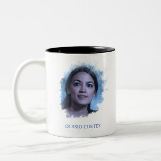 Alexandria Ocasio-Cortez - Smoke Design Two-Tone Coffee Mug