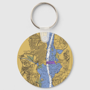 Alexandria VA Nautical Harbour Chart Keycha Keychain
