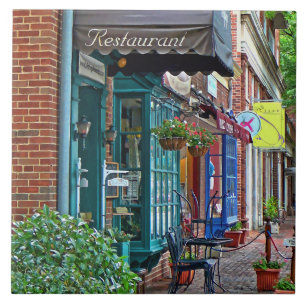 Alexandria VA - Restaurant With Brown Awning Tile