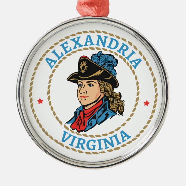Alexandria Virginia Colonial Metal Ornament (Front)