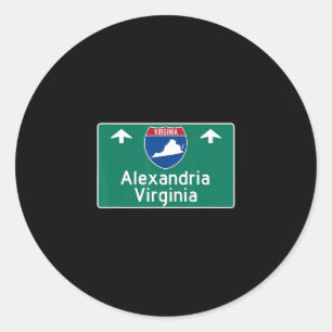 Alexandria Virginia Interstate Highway Vacation So Classic Round Sticker
