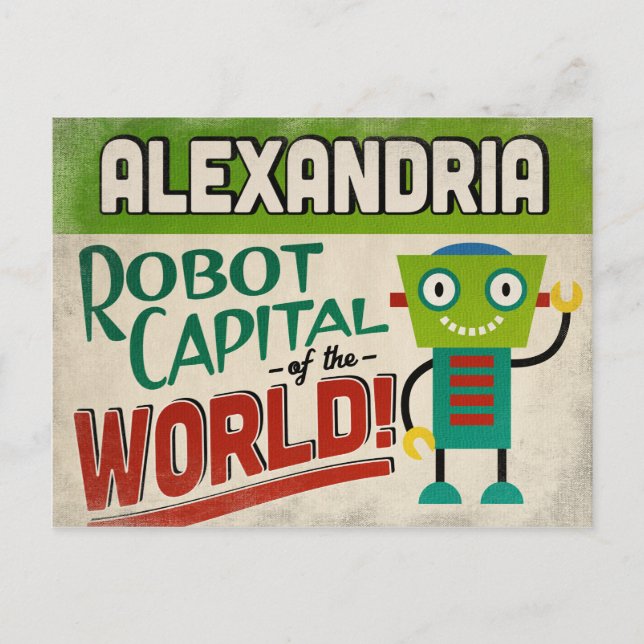 Alexandria Virginia Robot - Funny Vintage Postcard (Front)