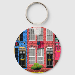 Alexandria, Virginia Townhouses Keychain