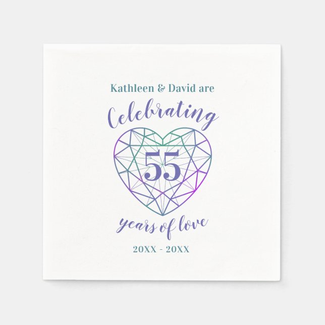 Alexandrite anniversary 55 years of love napkins (Front)