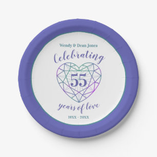Alexandrite anniversary 55 years party plates