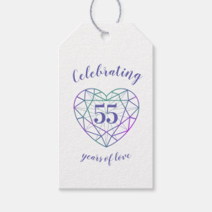 Alexandrite anniversary 55th heart gift tags