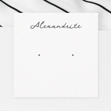 Alexandrite Earring Jewellery Display Card
