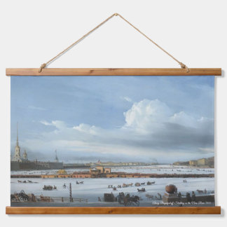 Alexey Bogolyuboff. Sledding on the Neva River... Hanging Tapestry