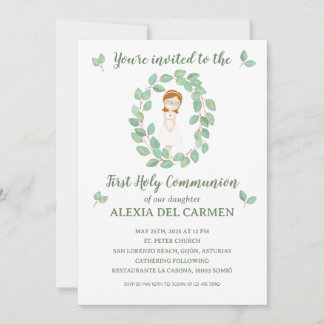 Alexia First Communion Model Invitation