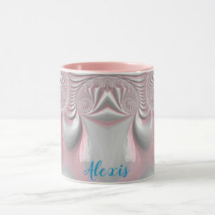 ALEXIS ~ GLOSSY 3D Glossy Pink White  Mug