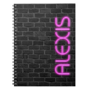ALEXIS In PINK Neon Lights Notebook