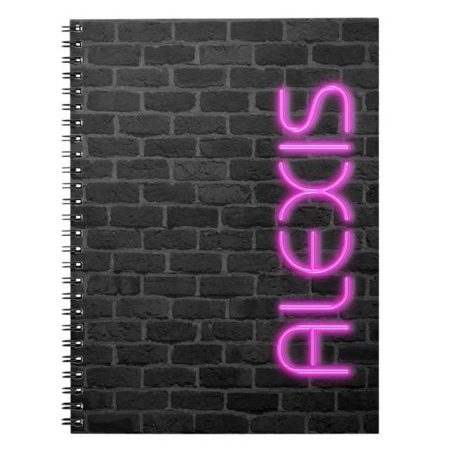 ALEXIS In PINK Neon Lights    Notebook (Front)