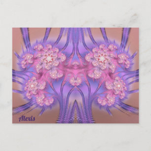 ALEXIS ~ Pastel Pink and Purple 3D Design ~ Postcard