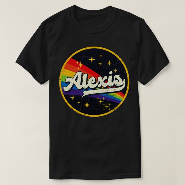 Alexis Rainbow In Space Vintage GrungeStyle T-Shirt (Design Front)