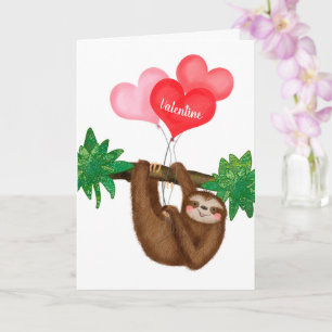 Alf the sloth personalized Valentine's card
