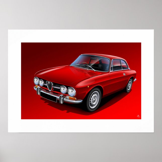 Alfa Romeo 1750 GTV Poster Illustration (Front)