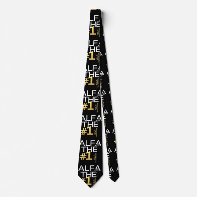 "ALFA THE #1" by PEAF DOVE© Billionaire  Neck Tie (Front)