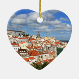 Alfama Lisbon rooftops Ceramic Ornament