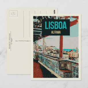 Alfama View Illustration, Lisbon's Charming Postcard