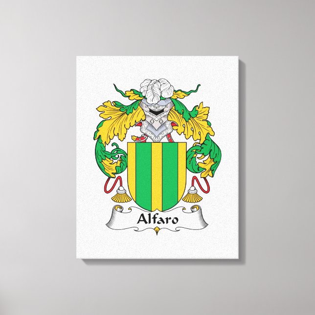 Alfaro Family Crest Canvas Print (Front)
