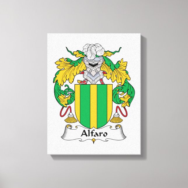 Alfaro Family Crest Canvas Print (Front)