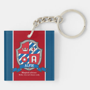 Alfie name meaning boys crest bird custom keychain