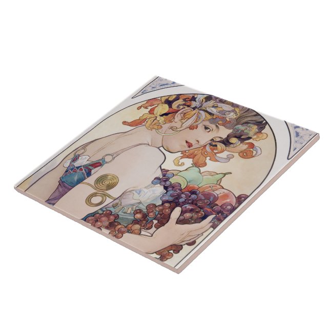 Alfons Maria Mucha , “ Fruit ” Tile (Side)