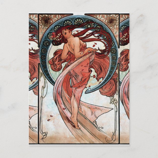 Alfons Mucha 1898 Dance Postcard (Front)