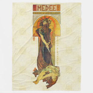 Alfons Mucha 1898 Medea Fleece Blanket