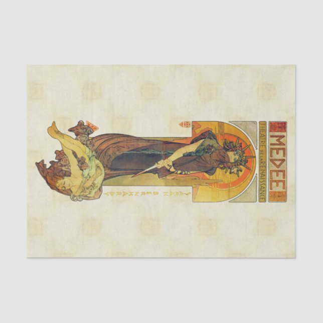 Alfons Mucha 1898 Medea Tissue Paper (Front)