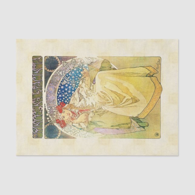 Alfons Mucha 1911 Princezna Hyacinta Tissue Paper (Front)