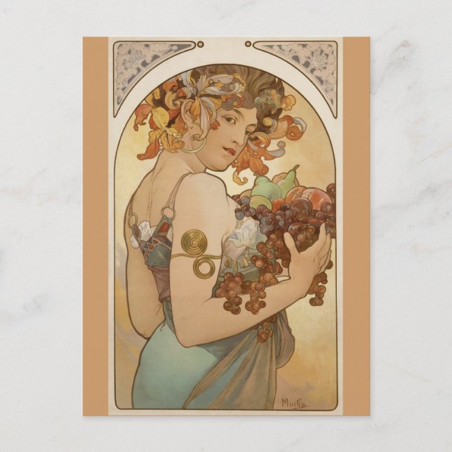 Alfons Mucha - Fruit Postcard (Front)