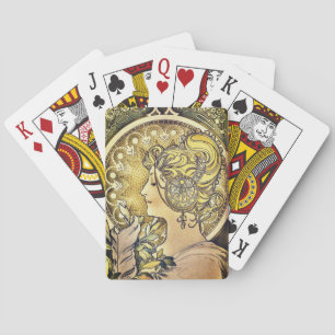 Alfons Mucha, La Plume  Playing Cards