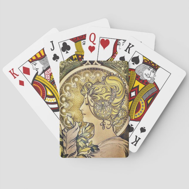 Alfons Mucha, La Plume  Playing Cards (Back)