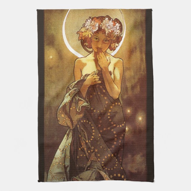 Alfons Mucha: Luna Kitchen Towel (Vertical)