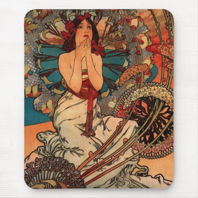 Alfons Mucha Monaco Monte Carlo Mouse Pad (Front)
